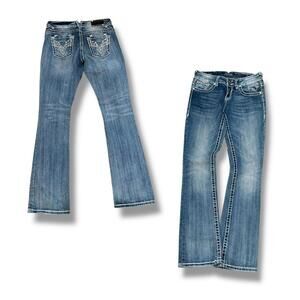 Y2K Medium Wash Low Rise Vigoss Embellished Butt Flared Jeans